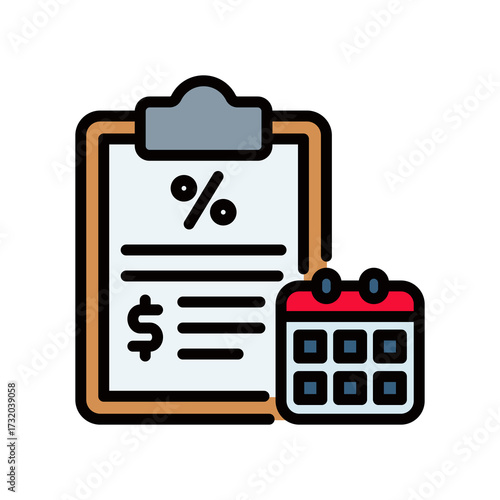 Tax lineal color icon