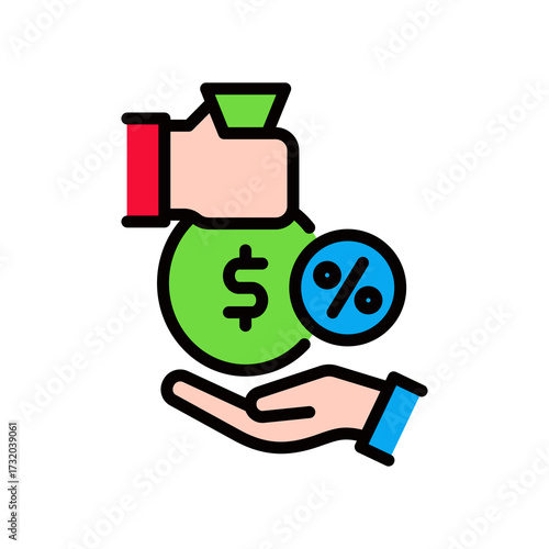 Loan lineal color icon