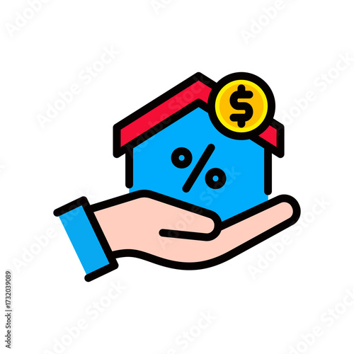 Mortgage lineal color icon