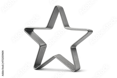 Metal star cookie cutter on transparent background
