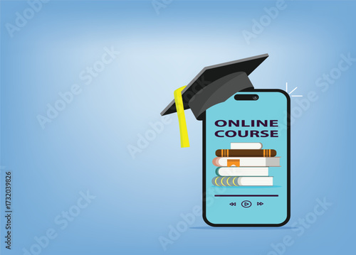 Online courses e-learning vector banner,digital education through internet

