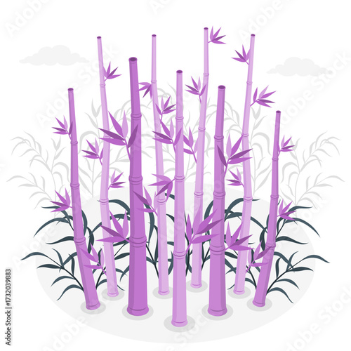 bamboo tree Isometric Illustrations
