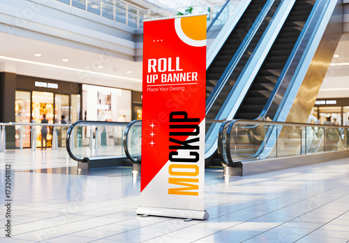 Shopping Mall Roll Up Banner Mockup