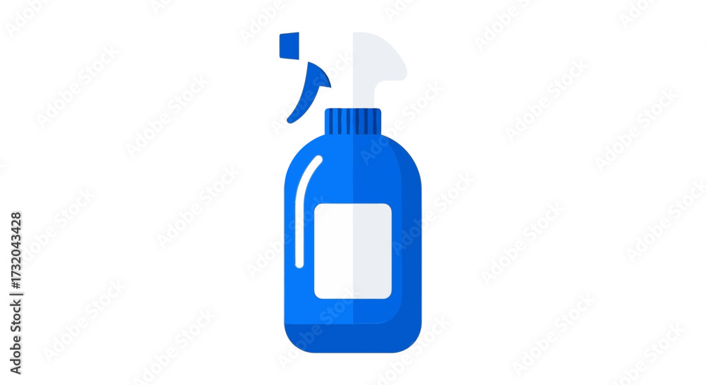 Obraz premium Vector graphic of a blue spray bottle, with a customizable white label