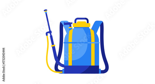 Vibrant illustration of a backpack sprayer for agricultural use