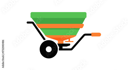 Vibrant lawn care equipment illustration on a white background