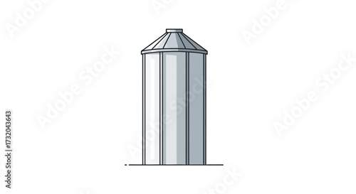 A Silo Vector Art Depicting Agricultural Storage Facilities Icon Style
