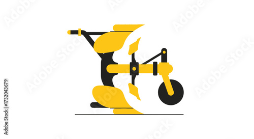 Agricultural equipment minimal yellow and black design vector illustration