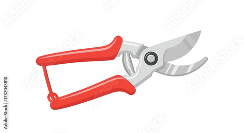 Cartoon illustration of pruning shears for gardening and horticulture
