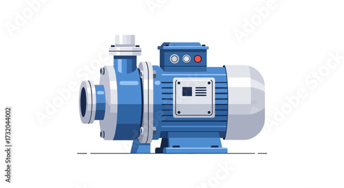 Detailed illustration of an industrial water pump used for heavy duty work