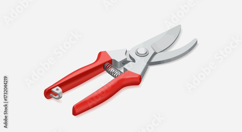 Garden Pruning Shears Depicted in Vector Illustration on Plain Background