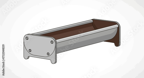Isolated Cartoon style image showcasing a durable metal container