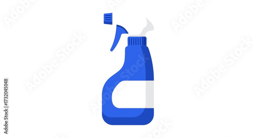 Isolated Spray Bottle in Blue for Cleaning Products Representation