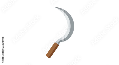 Isolated Vector Illustration of a Sickle for Agricultural Use on White