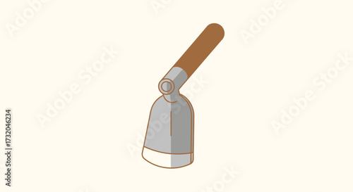 Minimalist vector graphic illustrating a garden hand hoe tool isolated