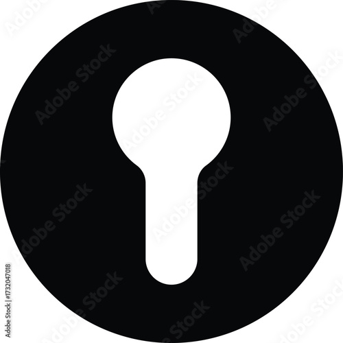 Keyhole icon black color, style, security symbol, privacy element, lock hole silhouette, door access illustration bundle vector design