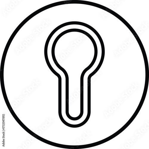 Keyhole icon black color, style, security symbol, privacy element, lock hole silhouette, door access illustration bundle vector design