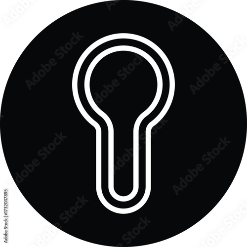 Keyhole icon black color, style, security symbol, privacy element, lock hole silhouette, door access illustration bundle vector design
