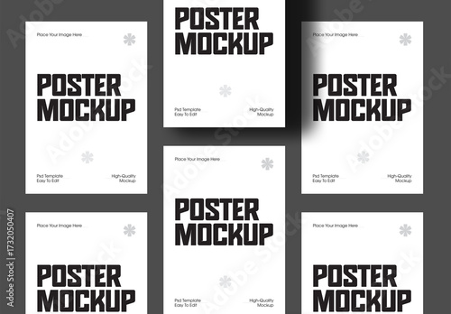 Minimalist Poster Mockup Grid Set