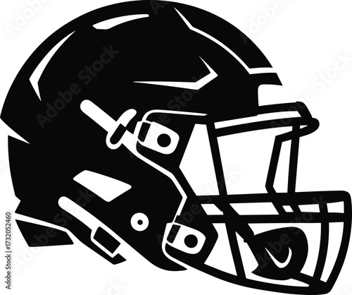 Black silhouette of an american football helmet