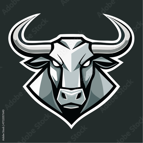 geometric low poly vector illustration of a bull head
