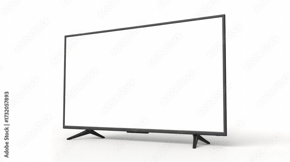 Naklejka premium Blank widescreen TV mockup isolated on white