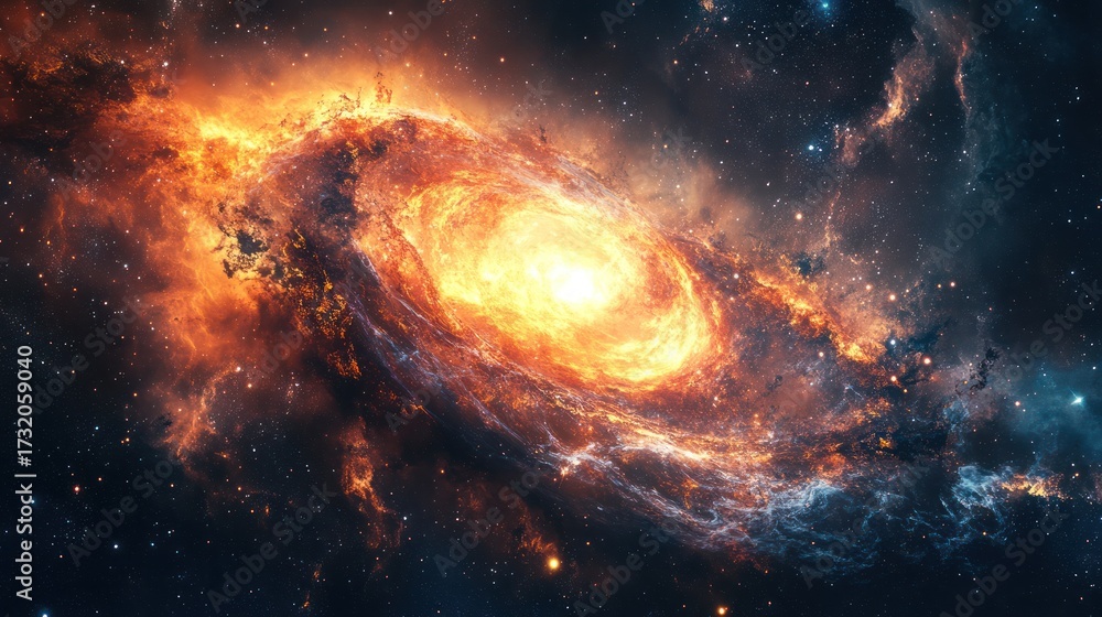 Fototapeta premium Spiral Nebula in Cosmic Space