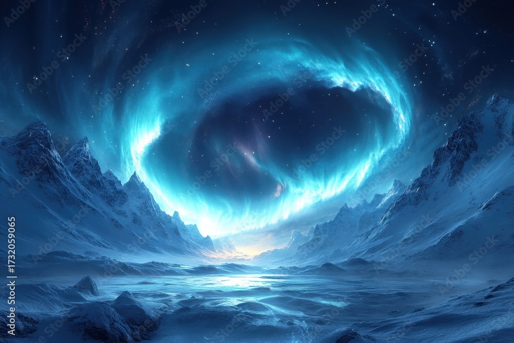 Fototapeta premium Bright light illuminates blue planet.