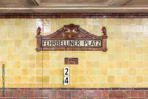 Wallpaper Mural signage Fehrberliner Platz - engl. square of Fehrberlin  -  at the metro station in Berlin Torontodigital.ca