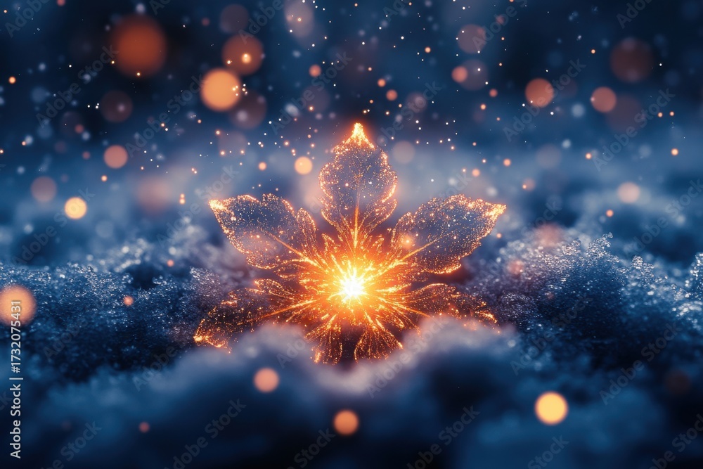 Fototapeta premium Sparkling snowflake.