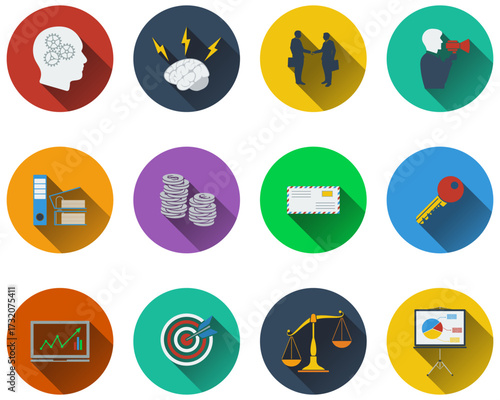 Set of business icons in flat design