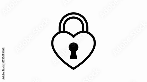 Elegant heart shaped padlock symbol representing love security and unbreakable bonds