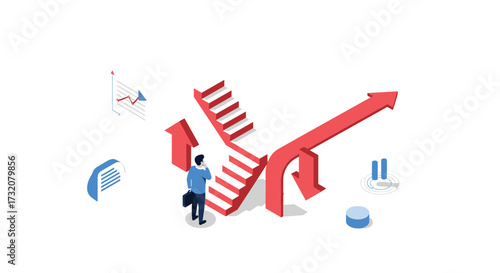 A person standing at a crossroads of decisions making choices for their future.