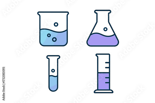 Essential laboratory glassware for scientific experiments and chemical analysis in a modern educational setting