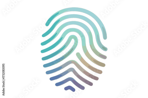 Modern abstract gradient fingerprint icon representing digital security, personal identification, and biometric technology