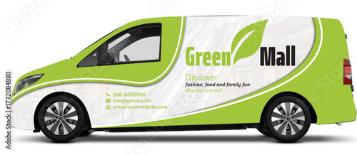 Green Leaf Mall Van Wrap Design