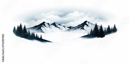 mountain landscape vector illustration