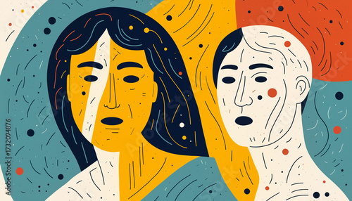 abstract illustration of tw...