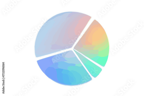 Abstract gradient pie chart with separated segments for data distribution and analytical insights in modern design