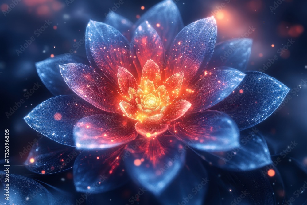 Fototapeta premium Glowing petals flower.