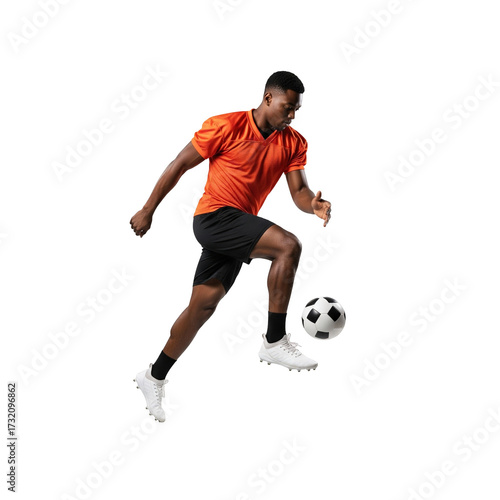 soccer player kicking ball