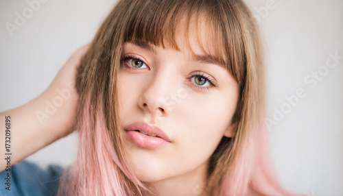 close up portrait young wom...