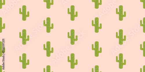 Botany poster with geometric pattern. Summer mexican banner with cactus icons. Geometric banner of desert plant, mexican festival, vector illustration