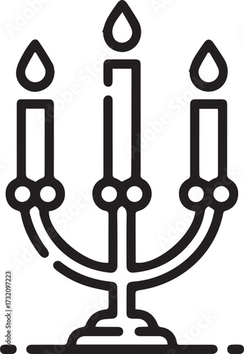 Vector art of candelabrum with three candles for decoration use