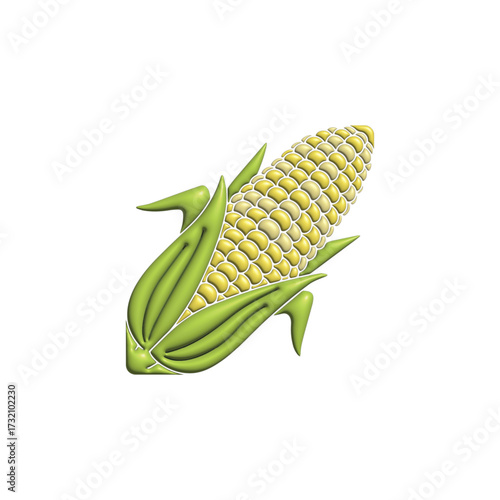 Illustration of a Ripe Ear of Corn