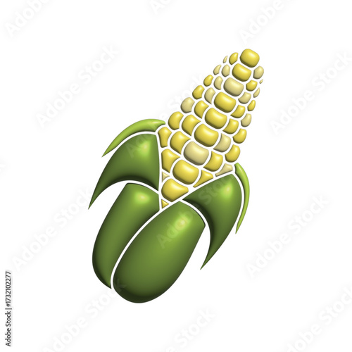 Healthy Organic Corn Cob Illustration