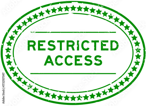 Grunge green restricted access word oval seal stamp on white background