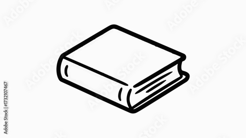 Simple, clean line art of a closed book, perfect for educational, literary, or creative project concepts.