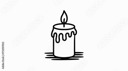 Warm, flickering candle icon symbolizing hope, peace, and contemplation for a serene atmosphere