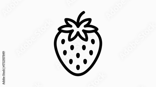 Juicy, fresh strawberry icon perfect for healthy eating branding, recipes, and summer promotions.